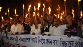 narendra modi, land swap deal, tarun gogoi, bangladesh land swap, india news, Indian express, land boundary agreement, India Bangladesh land boundary agreement, BJP, Congress, Asom Gana Parishad, All Assam Students Union, AASU, Express news, Indian express