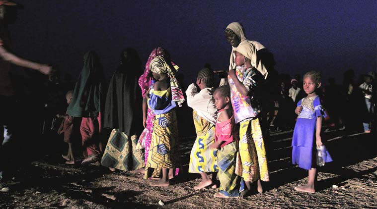 Women and children rescued from Boko Haram’s custody in the Sambisa forest by the Nigerian military arrive at a camp for internally displaced people in Yola, Adamawa.(Source: Reuters)