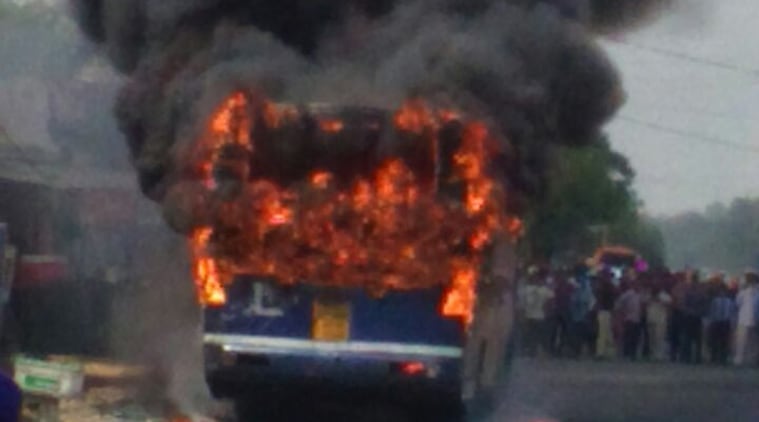 ludhian news, punjab news, india news, punjab bus fire, news, chandigarh news, ludhiana bus fire,