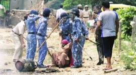 demolition drive, delhi demolition drive, HUDA, delhi police, Rapid Action Force, MCG, delhi news, city news, local news, Indian Express