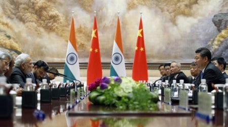 Summit level talks in progress between the leaders of India and China in Xi'an (Kim Kyung-Hoon/Pool Photo via AP)