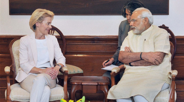 Ursula von der Leyen, Narendra Modi, Indo German relations, Germany, Germany cyber warfare, India cyber warfare, Angela Merkel