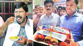 BJP, Marathi movies, Marathi movies sceering, prime time marathi movies, marathi movies screening row, Shiv Sena, Shobhaa De, Shiv Sena protest Shobhaa De, Shobhaa De comment, Nitesh Rane, vada pav handcarts, RPI, NDA, Marathi cuisine, Maharashtra assembly polls, Maharashtra politics, indian express, express news