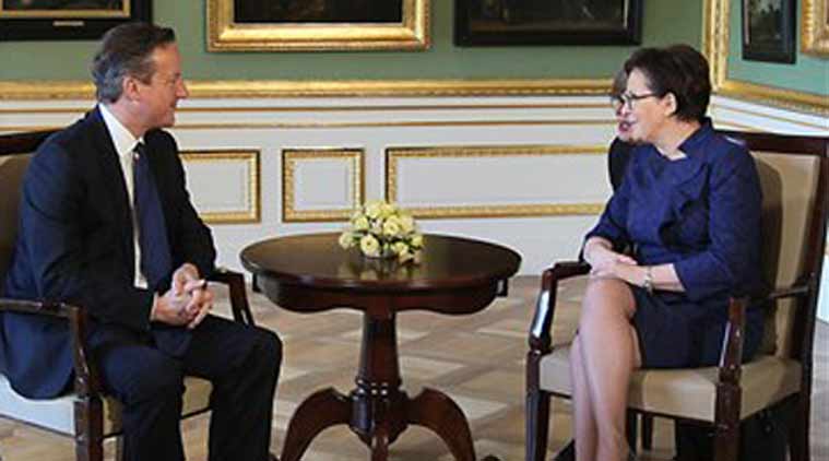 David Cameron, britain cameron, poland David Cameron, David Cameron EU, David Cameron european union, David Cameron Poland, European Union, Polish PM, indian express news