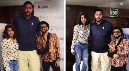 Tall and short of it: Priyanka Chopra, Ranveer Singh meet Sim Bhullar,  NBA's first player of Indian descent