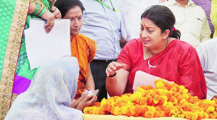 Smriti Irani, PM Narendra Modi, Mathura Rally, NDA govt, Sanjeev Balyan, Amethi projects, Amethi Railway prjects, lucknow news, city news, local news, UP news, Indian Express