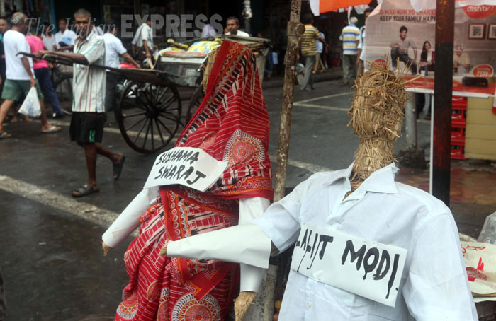 sushma swaraj, Vasundhara Raje, sushma swaraj lalit modi, lalit modi, vasundhara raje lalit modi, Lalit modi documents, Sushma swaraj helping Lalit modi, Congress protest, Congress on Sushma Lalit, Congress protest Sushma residence, Sushma resignation, lalit modi travel documents, lalit modi travel papers, india news, top stories, latest news