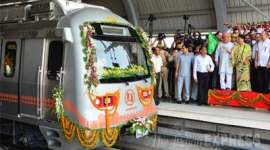 Vasundhara Raje, Jaipur, Rajasthan, Delhi, Jaipur Metro, Jaipur Metro Inauguration, Chief Minister Vasundhara Raje, vasundhara Raje Jaipur Metro, from Mansarovar to Chandpole, Jaipur Metro Nine stations, 9km Elevated section, Jaipur First metro, Jaipur Metro Station