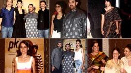 deepika padukone, kangana ranaut, aamir khan, aamir khan daughter, aamir khan pk success bash, anushka sharma, ranveer singh, aamir khan, amitabh bachchan, pk, pk success bash, pk success bash guests, amitabh bachchan pk, big b pk, deepika pk, ranveer singh pk, aamir khan pk