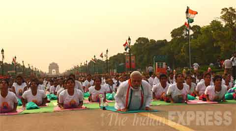 Narendra Modi, Narendra Modi Yoga, International yoga day, yoga day, Shiv Sena, Sena yoga day, Saamna, Shiv sena Modi, Modi Shiv sena, India latest news