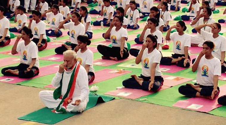 international yoga day, yoga day, yoga mats, china yoga mats, PM Narendra Modi, Narendra Modi, FERA, Foreign Contribution Regulation Act, Societies Act, Rahul gandhi, Vasundhara Raje, Lalit Modi, Nitin Gadkari, Indian Express