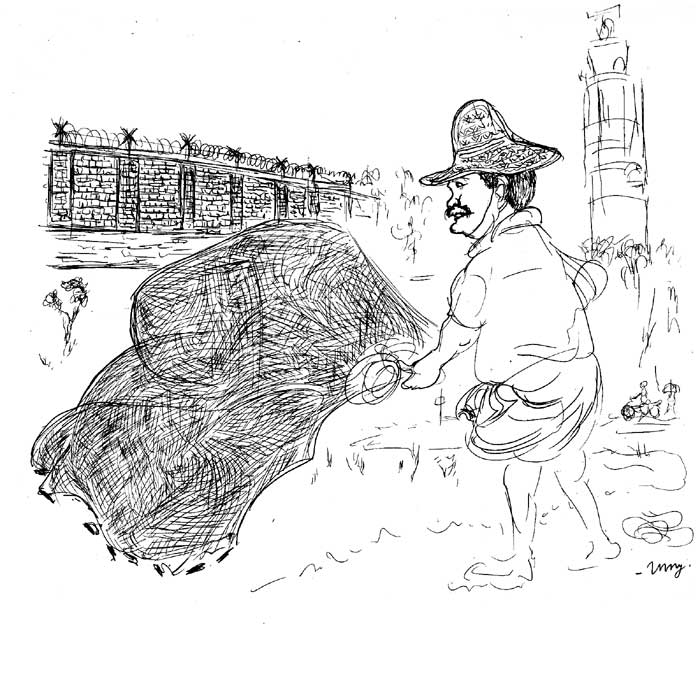 Antony zeroes in on stray fish that float into the seaside pool