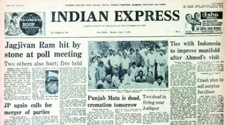 Indian express, express front page