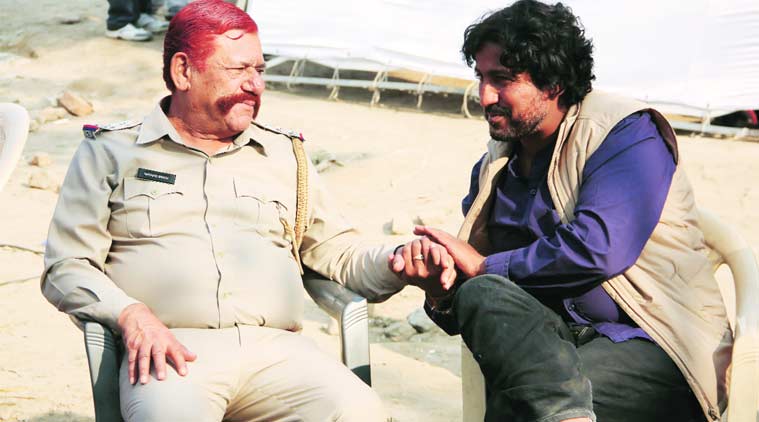 (Above) Om Puri with director Vinod Kapri; a still from Can’t Take This Shit Anymore