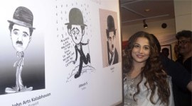 Vidya Balan, actress Vidya Balan, Charlie Chaplin, Vidya Balan Charlie Chaplin, Vidya Balan's tribute to Charlie Chaplin, Charlie Chaplin year, Vidya Balan Charlie Chaplin Exhibition, Chaplin Lines, Vidya Balan Charlie Chaplin Tribute, Entertainment news