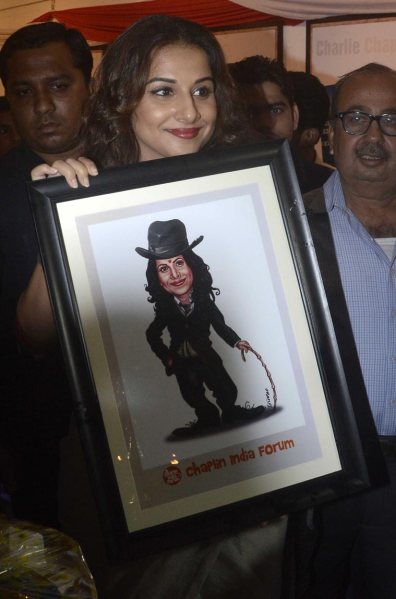 Vidya Balan, actress Vidya Balan, Charlie Chaplin, Vidya Balan Charlie Chaplin, Vidya Balan's tribute to Charlie Chaplin, Vidya Balan inaugurates Chaplin Lines, Charlie Chaplin year, Vidya Balan Charlie Chaplin Exhibition, Chaplin Lines, Vidya Balan Charlie Chaplin Tribute, Entertainment news