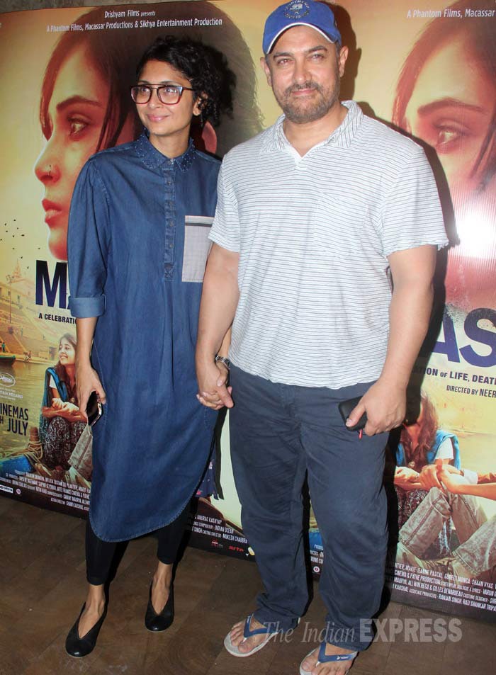 Aamir Khan, Kiran Rao, Masaan screening