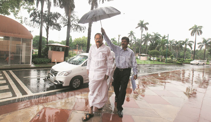 Narendra Modi, Venkaiah Naidu, Vasundhara Raje, Lalit Modi, Rajnath Singh, K C Venugopal, Sumitra Mahajan, Ram Gopal Yadav, Satish Mishra, Gulam Nabi Azad, Shivraj Singh Chouhan, Sharad Yadav, Ram Vilas Paswan, Rajiv Pratap Rudy, Mukhtar Abbas Naqvi, monsoon session, parliament session, all party meeting, parliament modi, narendra modi, modi parliament session, india news, modi news, parliament modi, parliament meeting