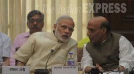 Narendra Modi, Venkaiah Naidu, Vasundhara Raje, Lalit Modi, Rajnath Singh, K C Venugopal, Sumitra Mahajan, Ram Gopal Yadav, Satish Mishra, Gulam Nabi Azad, Shivraj Singh Chouhan, Sharad Yadav, Ram Vilas Paswan, Rajiv Pratap Rudy, Mukhtar Abbas Naqvi, monsoon session, parliament session, all party meeting, parliament modi, narendra modi, modi parliament session, india news, modi news, parliament modi, parliament meeting