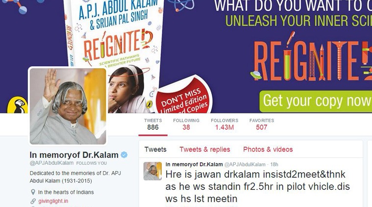 Abdul Kalam, Dr Abdul Kalam, KAlam Twitter, Abdul Kalam twitter, Twitter Abdul Kalam,