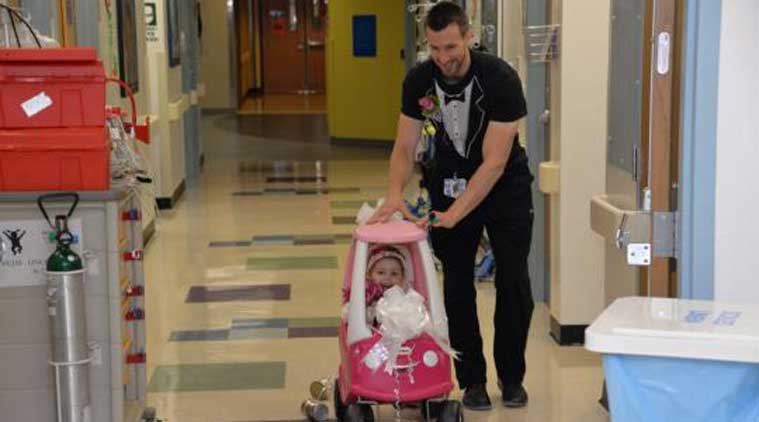 Abby Sayles with her favourite nurse