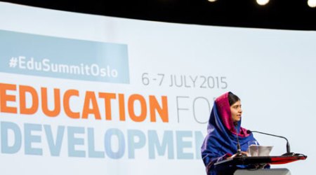 Malala Yousafzai, Nobel laureate Malala Yousafzai, Malala Yousafzai on education, Oslo education summit, Education summit Oslo Malala, Nobel winner Malala Yousafzai, Malala Yousafzai attack, Malala Yousafzai education summit speech, United Nations education summit, Malala Yousafzai birthday, Malala Yousafzai 18th birthday, world news, international news, malala news, Malala Yousafzai news, latest news