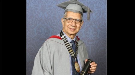 University of Central Lancashire, UCLan, Shiv Pande, UK fellowship, UK honorary fellowship, Shiv Pande UClan, British Universities, indian doctor, indian express news
