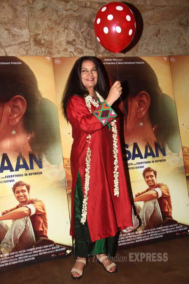 Shabana Azmi, Masaan screening