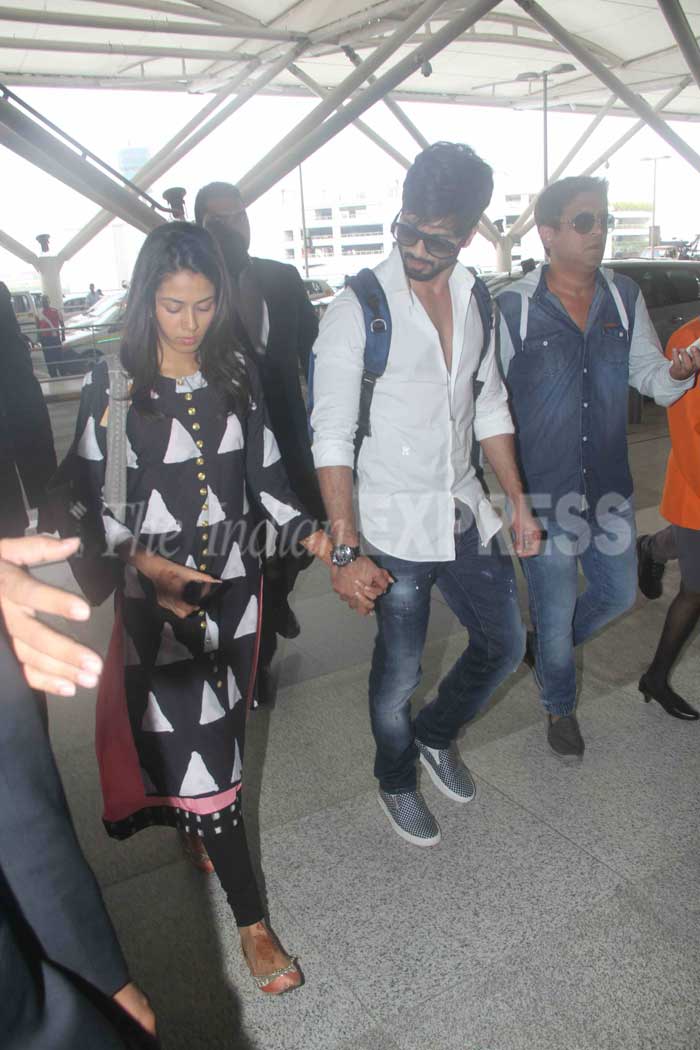 shahid kapoor, shahid kapoor wedding, shahid kapoor marriage, mira rajput, shahid mira, shahid kapoor mira rajput, shahid kapoor wedding pictures, shahid kapoor marriage pictures, shahid mira marriage pics, shahid kapoor mira rajput airport, shahid mira airport, shahid kapoor mumbai, mira rajput mumbai, shahid kapoor mira rajput pics, entertainment news, pankaj kapoor, supriya pathan, sanah kapoor, pankaj kapur
