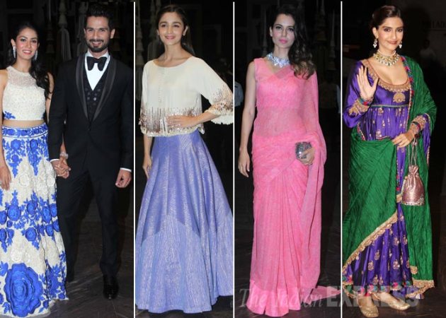 Shahid Kapoor wedding reception photos, Shahid Kapoor reception, Shahid Kapoor reception, Kangana Ranaut, Sonam Kapoor, Alia Bhatt, Big B