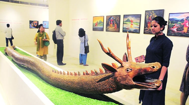 talk, snake, python, National museum, snake in wood, Poubi Lai, Indian Express