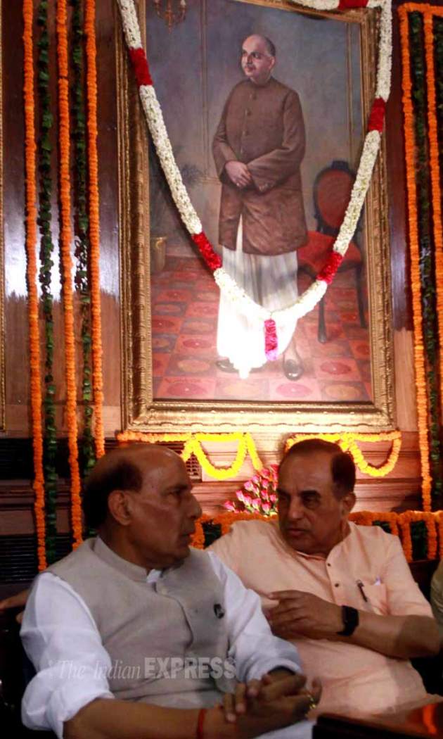 Narendra Modi, Arvind Kejriwal, Syama Prasad Mookerjee, Rajnath Singh, Arun Jaitley, L K Advani, Sumitra Mahajan, Satish Upadhyay, Vijay Goel, Ramesh Bidhuri, Ram Madhav, Ajay Maken, Congress protest against Kejriwal, Delhi Rains, heavy rains in delhi, Syama Prasad Mookerjee Birth Anniversary, AAP, Delhi News