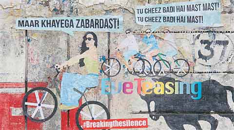 Jheel Garodia, bollywood inspired posters, #breakingthe silience campaign, posters against social taboo, #breakingthesilence, Raffles Design International, Mumbai murals, Mumbai street art, Mumbai posters, Mumbai news, Maharshatra news, India news