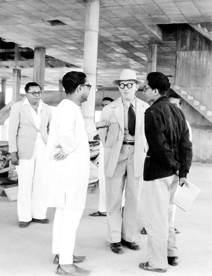 Corbusier and Doshi (right) in Ahmedabad