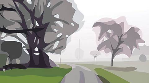 Julian Opie self portrait., julian opie, julian opie art, art exhibition, artist, julian opie pictures, julian opie paintings, india news