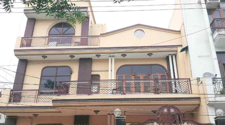 real estate is the Dutta family’s primary business and many of their projects continue to be on in full swing; his bungalow in Noida is locked, his family has shifted to Muzaffarnagar. ( Source: Express photo by Ankita Dwivedi Johri)