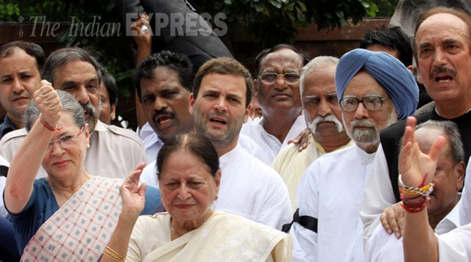 Sonia Gandhi Leads Protest Over Suspension Of Congress Mps Picture