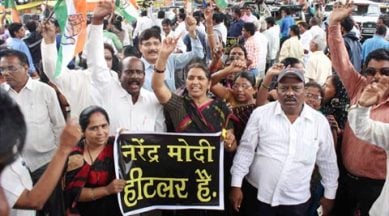 Parliament logjam, Congress, suspended Congress MPs, Congress MPs suspended, Congress suspension protest, Congress Loksaba protest, Rahul Gandhi, Congress LS MPs suspended, Sumitra Mahajan suspended Congress MPs, Lok Sabha logjam, indian express, india news, nation news