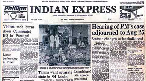 indira gandhi, tamil separatism, gerald ford, gerald ford india, Scindias Raided, indian express, forty years ago, india news