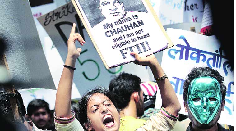 ftii students row, Gajendra Chauhan, ftii student protest row, ftii Gajendra Chauhan, students protest at ftii, latest news, pune news