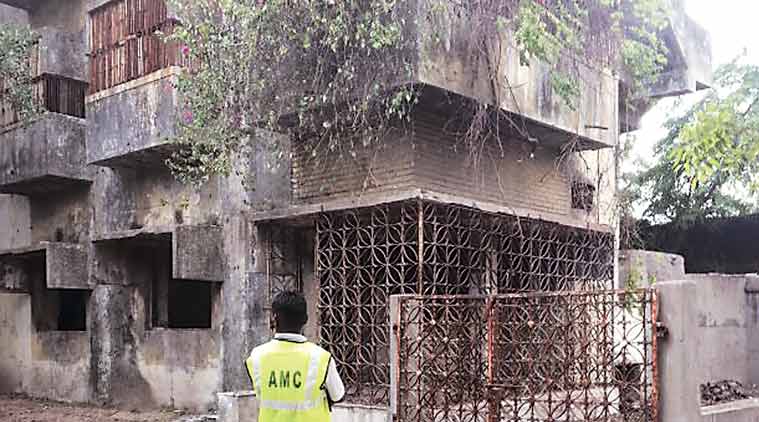 The abandoned houses.