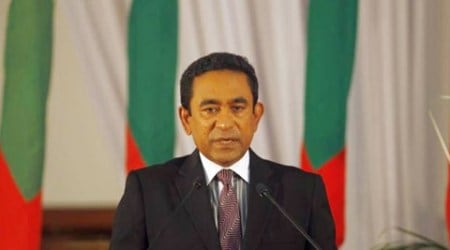 Maldives, Maldives president, Yameen Abdul Gayoom, Yameen speedboat blast, speedboat blast, maldives speedboat blast, Yameen Abdul Gayoom hajj, Yameen Hajj, Yameen boat, Indian ocean, world latest news