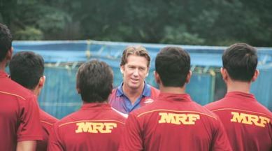 glenn mcgrath, sachin tendulkar, dennis lillee, mrf pace academy, mrf pace foundation. bowlers training, mrf bowlers training, Sachin Tendulkar, Tendulkar, Sachin, sachin tendulkar india, glenn mcgrath, mcgrath, sachin tendulkar glenn mcgrath, india cricket team, cricket news, cricket