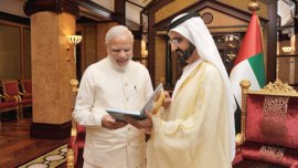 modi in uae, pm modi, narendra modi, United Arab Emirates, modi UAE visit, UAE crown prince, Mohamed Bin Zayed AI Nahyan, Modi UAE crown prince talks, UAE India deals, UAE india relationship, UAE news, india news, latest news, top stories