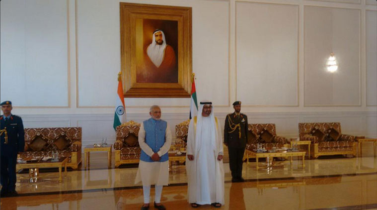 modi in uae, modi, pm modi in uae, Sheikh Zayed Grand mosque, modi uae, uae, narendra modi, pm modi, pm modi uae, uae modi, modi in uae, narendra modi uae, uae narendra modi, modi news, uae news, india news, indian express