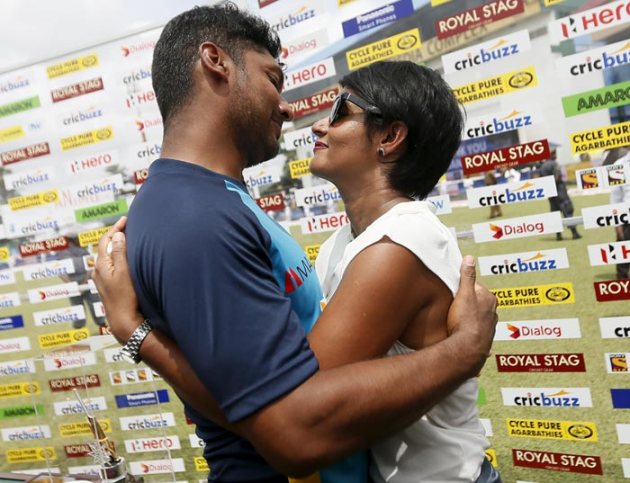 Kumar Sangakkara, Sangakkara, Sanga, India vs Sri Lanka, Ind vs SL, Kumar Sangakkara Sri Lanka, Sangakkara Sri Lanka, India tour of Sri Lanka, India vs Sri Lanka 2015, Kumar Sangakkara career, Sangakkara career, Kumar Sangakkara photos, Sangakkara images, Sangakkara wife, Sangakkara wife photos, cricket photos, India vs Sri Lanka photos, cricket