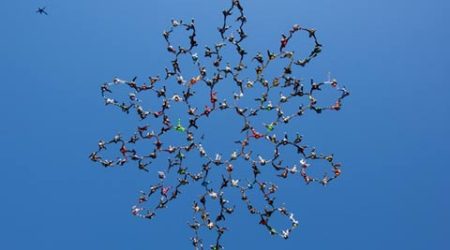 skydiving record, skydiving record illinois, US skydiving record, skydiving vertical formation, largest skydiving formation, US skydiving, india skydiving, skydiving risks