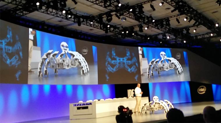 Gesture controlled robotic spiders. (Express Photo by: Nandagopal Rajan)