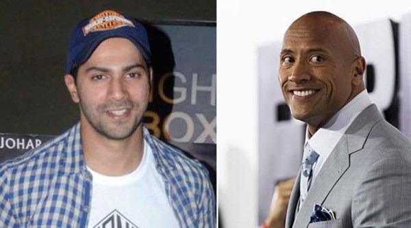 Varun Dhawan, Dwayne johnson, varun Dhawan Abcd 2, Varun Dhawan twitter, Dwayne the rock johnson, Varun Dhawan Dwayne johnson, Dwayne johnson San Andreas, Dwayne Johnson Ballers, Dwayne johnson twitter, entertainment news