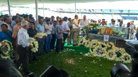 Jagmohan Dalmiya’s body taken to Eden Gardens for last tributes